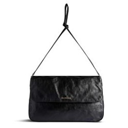 Riproduzione Fedele Balenciaga Grungy Medium Messenger Bag Nero imitazioni