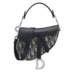 Riproduzione Fedele Borse Replica Alta Qualità Dior Mini Saddle con tracolla Blu scuro imitazioni