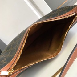 Riproduzione Fedele Borsa Celine Heloise Triomphe Caffè imitazioni
