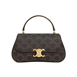 Riproduzione Fedele Borsa Celine Teen Celine Lola Triomphe Caffè imitazioni