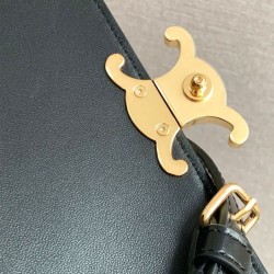 Riproduzione Fedele Imitazioni borse griffate Celine Teen Celine Lola Shiny Nero imitazioni