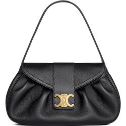 Riproduzione Fedele Celine Replica Perfetta Polly media Pelle di vitello morbida nera imitazioni