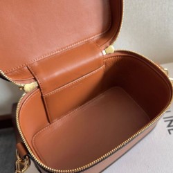 Qualità Specchio Replica Celine Vanity Bag Pelle di vitello naturale Caffè Riproduzione Fedele Celine Vanity Bag Pelle di vitello naturale Caffè imitazioni