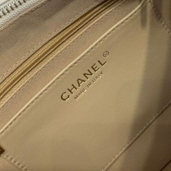 Qualità Specchio Replica Borsa Chanel Maxi Hobo AS5302 Crema Riproduzione Fedele Borsa Chanel Maxi Hobo AS5302 Crema imitazioni
