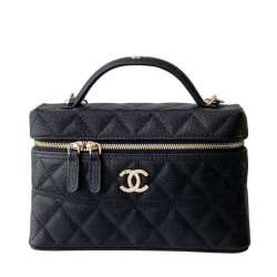 Riproduzione Fedele Chanel Long Vanity con catena AP4407 Nero imitazioni