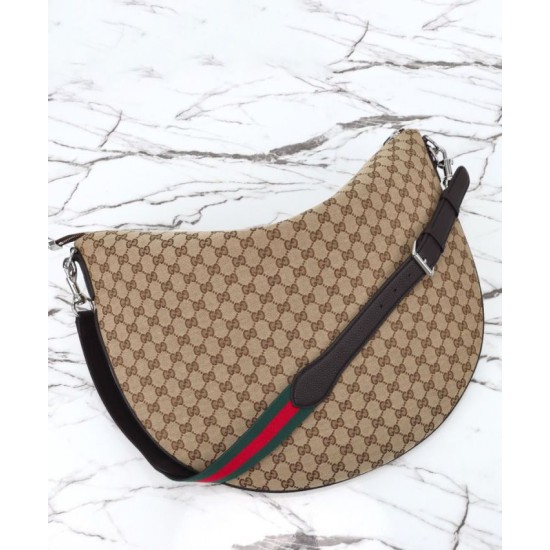 Riproduzione Fedele Borsa a tracolla grande Gucci B 800194 Caffè imitazioni