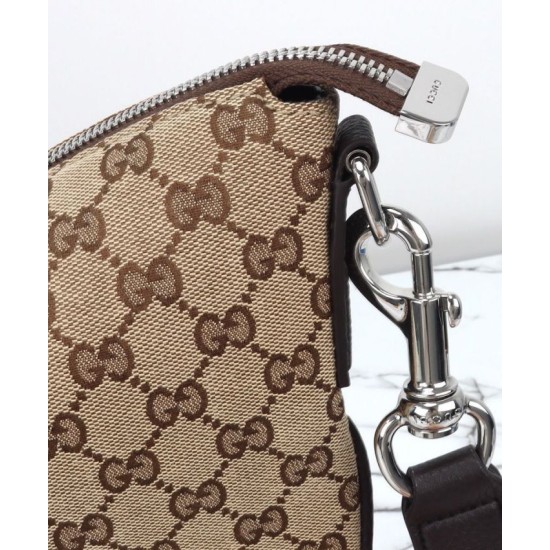 Riproduzione Fedele Borsa a tracolla grande Gucci B 800194 Caffè imitazioni
