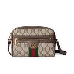 Riproduzione Fedele Borse Imitazioni a tracolla mini Gucci Ophidia 816359 Caffè scuro imitazioni