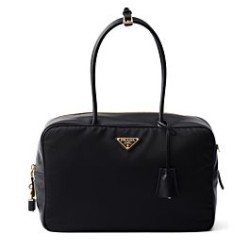 Riproduzione Fedele Imitazione Borsa grande Prada Re-Nylon con manico superiore e lucchetto 1BB131 Nero imitazioni