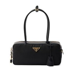 Borsa piccola Prada Re-Nylon con manico superiore e lucchetto 1BB133 Nero