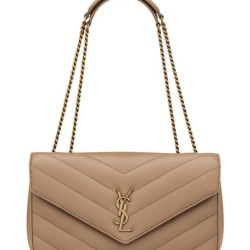 Riproduzione Fedele Imitazioni borse griffate YSL Saint Laurent Loulou Media Matelasse Albicocca imitazioni