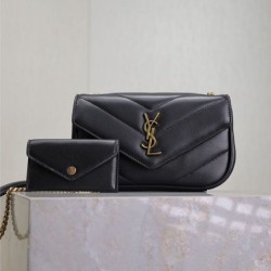 Riproduzione Fedele Qualità superiore replica mini YSL Saint Laurent Loulou Nera imitazioni