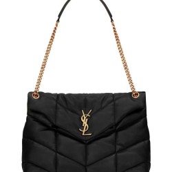 Riproduzione Fedele Borsa media YSL Saint Laurent Puffer in nappa nera imitazioni