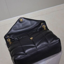 Qualità Specchio Replica Borsa media YSL Saint Laurent Puffer in nappa nera Riproduzione Fedele Borsa media YSL Saint Laurent Puffer in nappa nera imitazioni