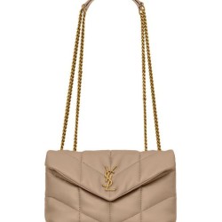 Riproduzione Fedele Borsa imbottita Toy YSL Saint Laurent in pelle di agnello color albicocca imitazioni