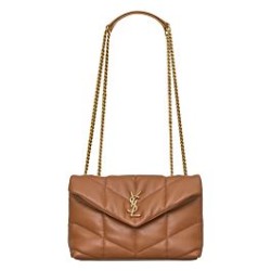 Riproduzione Fedele Borsa imbottita Toy YSL Saint Laurent in pelle di agnello Caffè imitazioni