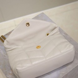 Riproduzione Fedele Bora Pari all'originale replica imbottita Toy YSL Saint Laurent in pelle di agnello Crema imitazioni