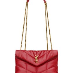Riproduzione Fedele Borse Imitazioni imbottita Toy YSL Saint Laurent in pelle di agnello rossa imitazioni