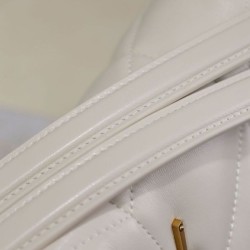 Qualità Specchio Replica Borsa piccola YSL Saint Laurent Puffer in nappa color crema Riproduzione Fedele Borsa piccola YSL Saint Laurent Puffer in nappa color crema imitazioni