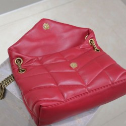 Qualità Specchio Replica Borsa piccola YSL Saint Laurent Puffer in nappa rossa Riproduzione Fedele Borsa piccola YSL Saint Laurent Puffer in nappa rossa imitazioni