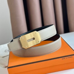 Riproduzione Fedele Qualità superiore replica Hermes Neo Cintura Reversibile 32MM Grigio/Nero Clemence imitazioni