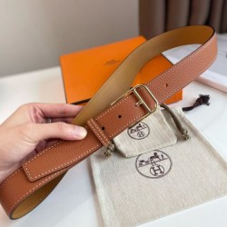 Qualità Specchio Replica Hermes Romain 35MM Cintura Clemence Marrone Riproduzione Fedele Hermes Romain 35MM Cintura Clemence Marrone imitazioni