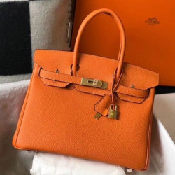 Hermes Birkin 25cm 30cm 35cm Borse Imitazioni Clemence Arancione