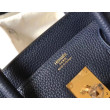 Hermes Birkin 30cm Borsa Clemence Blu Scuro Hermes Birkin 30cm Borsa Clemence Blu Scuro