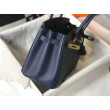 Hermes Birkin 30cm Borsa Clemence Blu Scuro Hermes Birkin 30cm Borsa Clemence Blu Scuro
