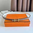 Hermes Gamma 13mm Cintura Epsom Taupe Swift Bianco