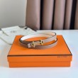 Hermes Gamma 13mm Cintura Epsom Taupe Swift Bianco