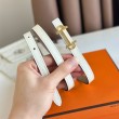 Hermes Gamma 13mm Cintura Epsom Taupe Swift Bianco
