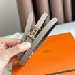 Hermes Gamma 13mm Cintura Reversibile Epsom Taupe Grigio/Nero
