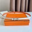 Qualità superiore replica Hermes Gamma 13mm Cintura Reversibile Epsom Taupe Swift Bianco/Arancione