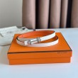 Qualità superiore replica Hermes Gamma 13mm Cintura Reversibile Epsom Taupe Swift Bianco/Arancione