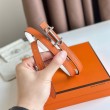 Qualità superiore replica Hermes Gamma 13mm Cintura Reversibile Epsom Taupe Swift Bianco/Arancione