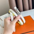 Hermes Gamma 13mm Cintura Reversibile Epsom Taupe Swift Bianco/Giallo