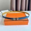Qualità superiore replica Hermes Gamma 13mm Cintura Reversibile Epsom Taupe Swift Giallo/Blu