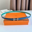 Alta gamma replica Hermes Gamma 13mm Cintura Reversibile Epsom Taupe Verde/Blu