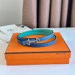 Alta gamma replica Hermes Gamma 13mm Cintura Reversibile Epsom Taupe Verde/Blu