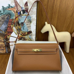 Hermes Kelly Elan Borse Imitazioni fatta a mano Marrone