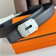 Qualità superiore replica Hermes Neo Cintura Reversibile 32MM Cioccolato Clemence