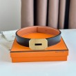 Hermes Neo Cintura Reversibile 32MM Clemence Marrone/Nero