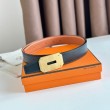 Hermes Neo Cintura Reversibile 32MM Clemence Marrone/Nero