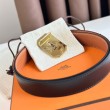 Hermes Neo Cintura Reversibile 32MM Clemence Marrone/Nero