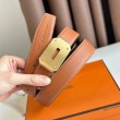 Hermes Neo Cintura Reversibile 32MM Clemence Marrone/Nero