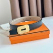 Qualità superiore replica Hermes Neo Cintura Reversibile 32MM Grigio/Nero Clemence