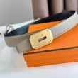 Qualità superiore replica Hermes Neo Cintura Reversibile 32MM Grigio/Nero Clemence