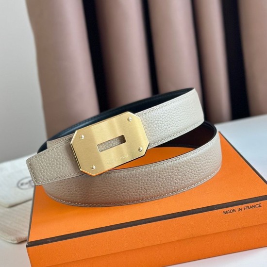 Qualità superiore replica Hermes Neo Cintura Reversibile 32MM Grigio/Nero Clemence