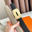 Qualità superiore replica Hermes Neo Cintura Reversibile 32MM Grigio/Nero Clemence